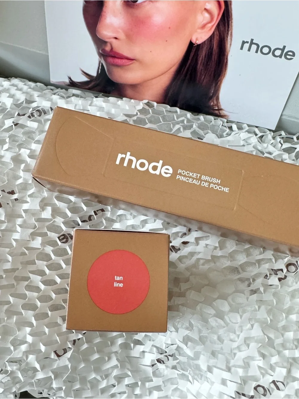RHODE Pocket Blush in Tan line + New pocket brush